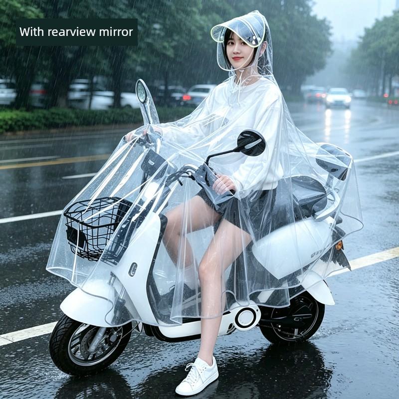 Transparent Raincoat for Electric Vehicles, Full-Body Rain Protection for Adults, Single-Person Riding, Motorcycle and Electric Vehicle Rain Poncho