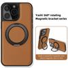 Leather 360 ° Ring Magnetic Holder Phone Case For iPhone 17Air 16 Plus 14 15 13 12 11 Pro Max For Magsafe Wireless Charging Phone Cover