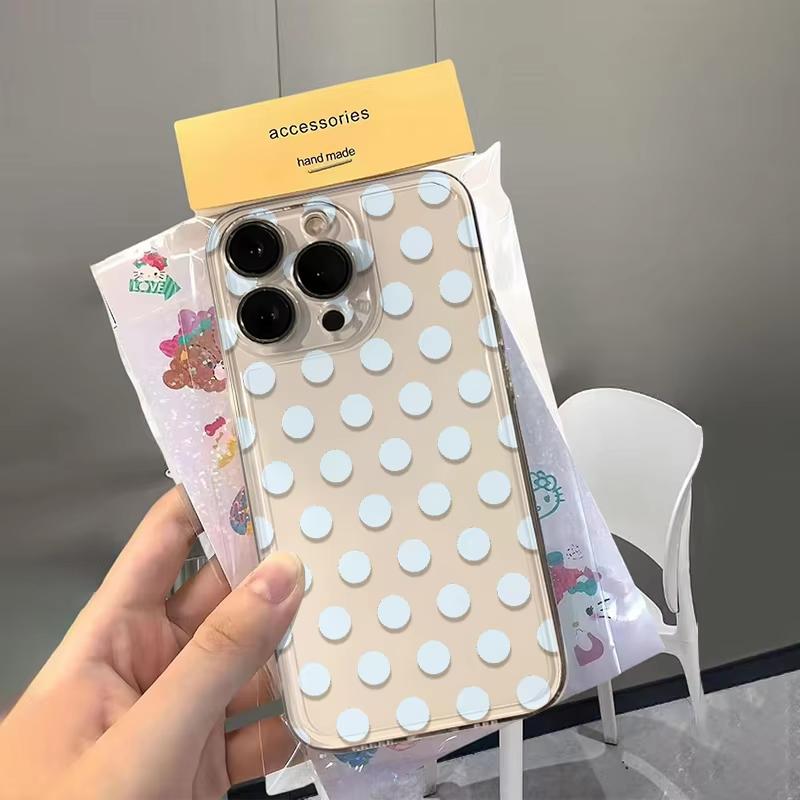 light blue wave point Clear Case For iPhone 17 Pro Case iPhone 11 15 12 13 14 17 Pro Max Case 17 Air 17E 16E X XS XR Cover Funda
