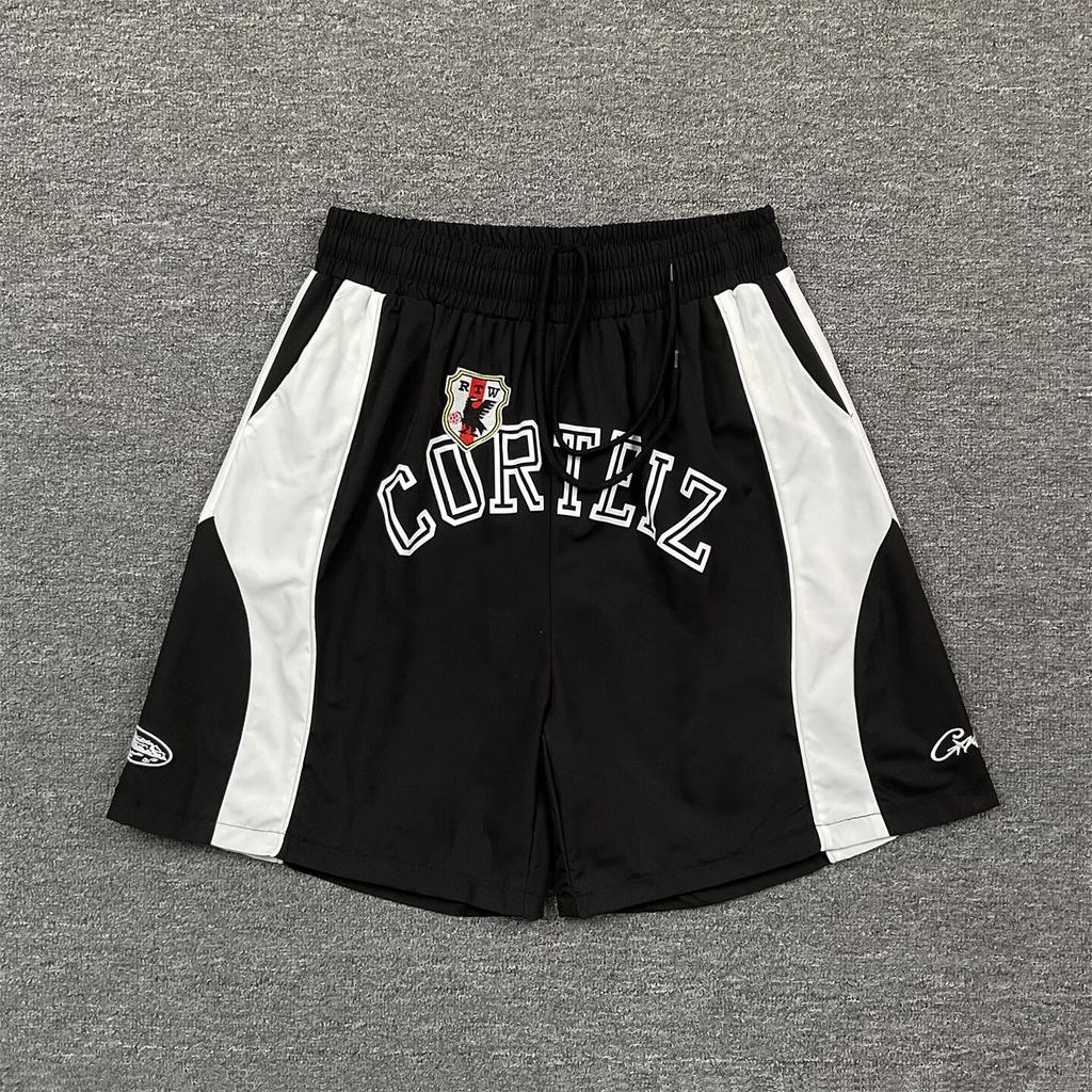 Cross-border European and American trendy brand Alcatraz letter logo embroidery color matching casual shorts men's and women's high street beach five-