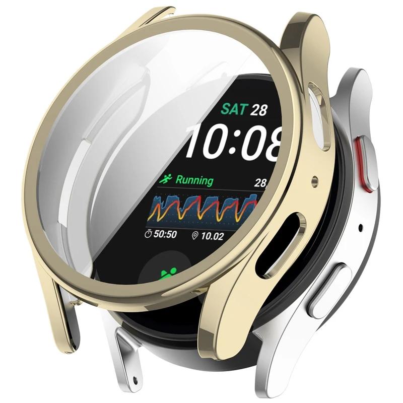 Silicone Case Glass For Samsung Galaxy Watch 7 40MM 44MM All-Around Screen Protector Soft TPU Protective Cover Watch7 44mm Cases