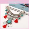 Ethnic Style Simulation Gemstone Decoration Women Necklace With Tassel Design