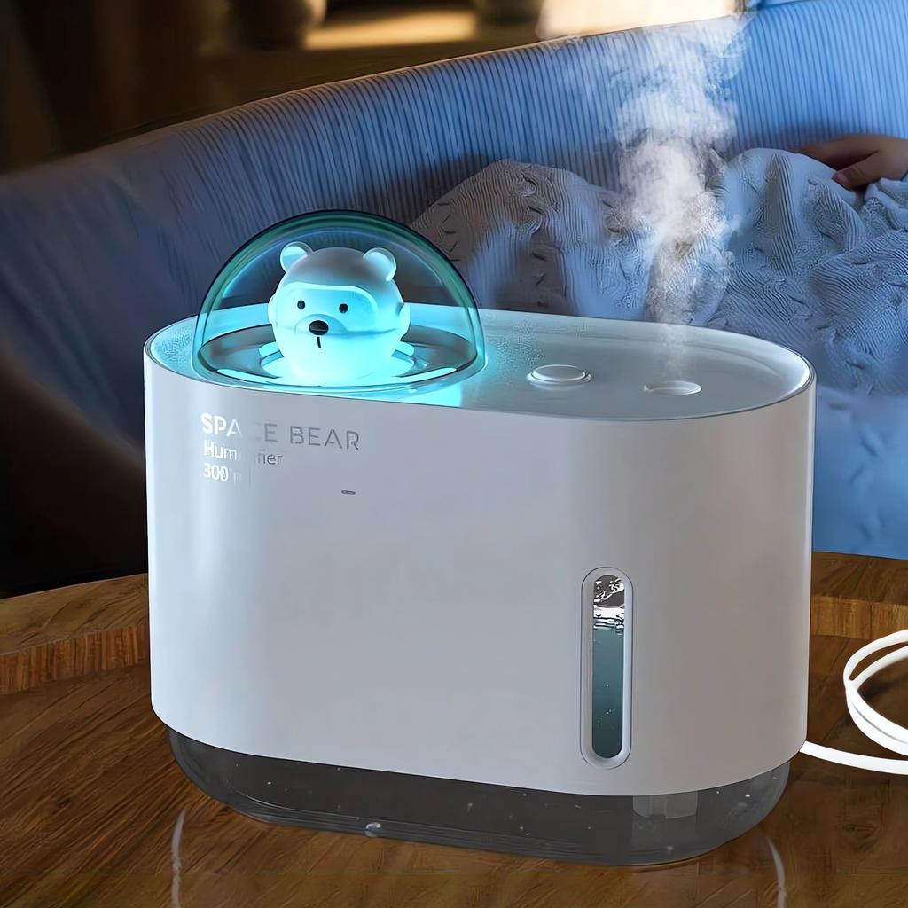 Новый увлажнитель воздуха Space Bear, цветной атмосферный светильник USB, настольный, для спальни, для установки в автомобиле, портативный, креативный, спрей для ароматерапии