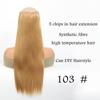 24 Inch Long Synthetic Hair Extension With 5 Hair Clip Synthetic Hair Long Straight Clip Hair Extension Natural Wig Black Brown Women High Hair Piece