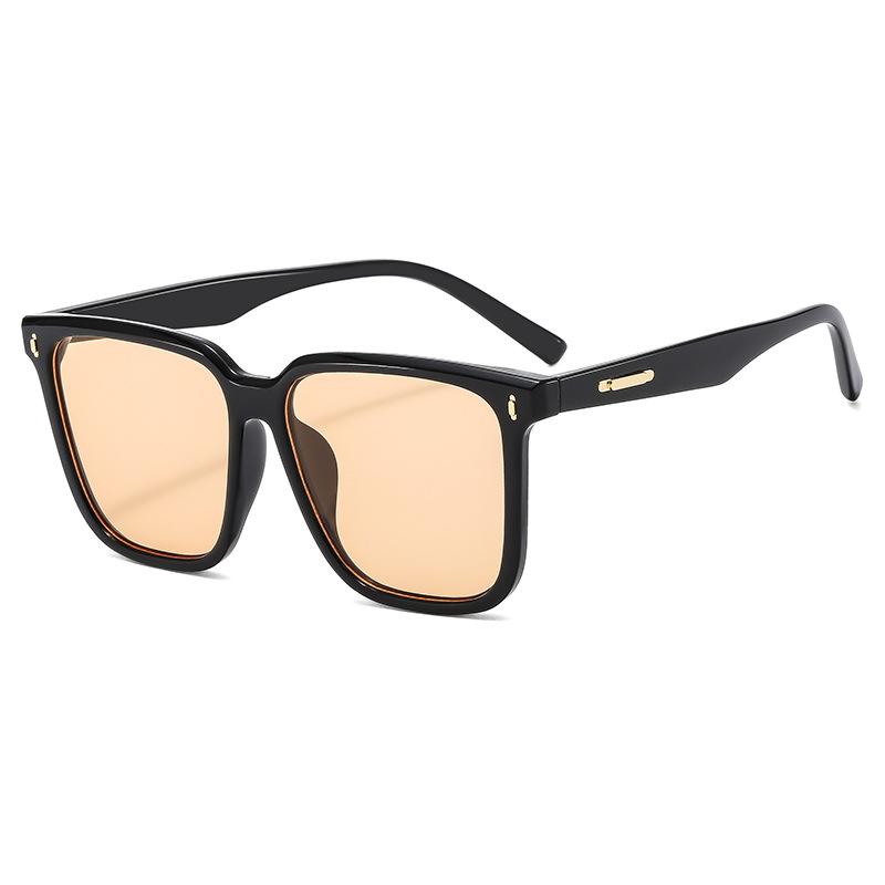 Large frame square sunglasses for men and women trend new European and American simple rice nail sunglasses thin leg sunglasses s