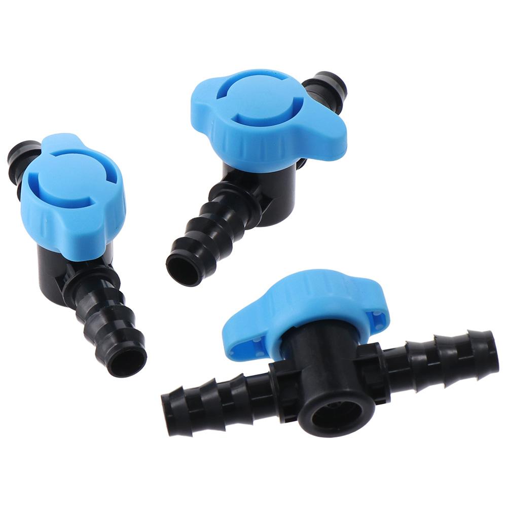 5pcs Black & Blue in-Line Ball Valve Plastic Water Valve Shut-Off Switch Water,Oil,Gas