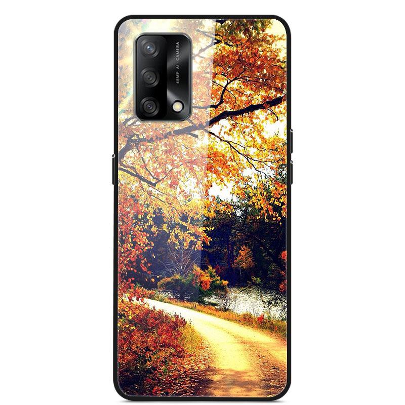 For OPPO A74 4G Case Tempered Glass Hard Phone Case Luxury Case for OPPO A74 5G A 74 Protective Bumper Shockproof Funda Coque