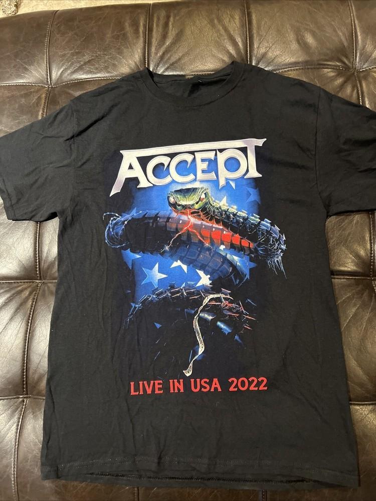 Футболка с принтом Accept Band Live In USA, размеры от S до 5XL, унисекс, NZL372