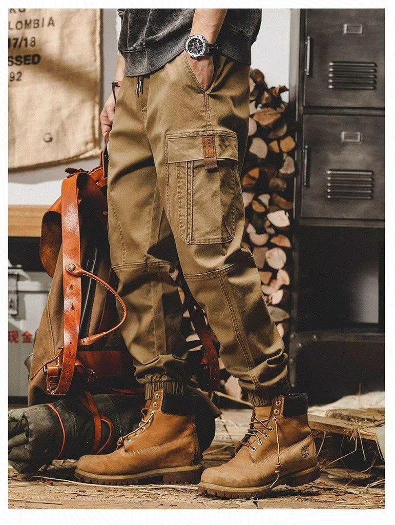 Men's Retro Heavyweight Wide-Leg Overalls – Large, Loose-Fit Casual Pants for Autumn