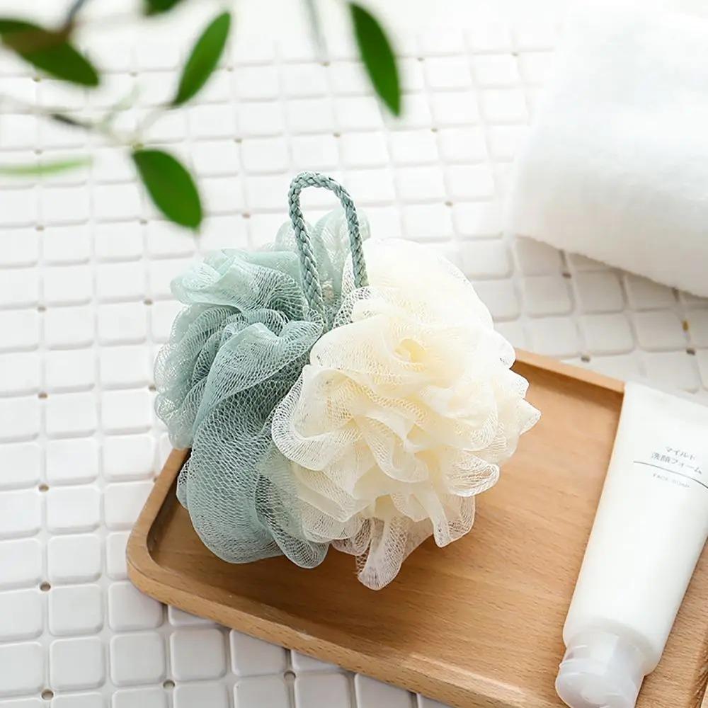 Мягкая сетка для душа, пенящаяся губка, скраб для тела, отшелушивающая щетка для спины, очиститель кожи, пузырьковый шарик для ванны, уход за кожей, аксессуары для купания