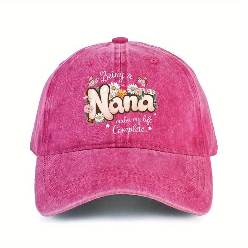 Being a Nana Makes Life Complete Floral Butterfly Baseball Cap Adjustable Casual Sun Protection Hat