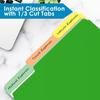 Two Tone Color File Folders 8.5 x 11 Inch, 1/3 Cut Tab File Folders Letter Size, Assorted Colors, Blue Red Green Yellow Orange Manila File Folders,