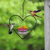 Hanging Hummingbird Feeder for Outdoors Circular Love Heart Bird Feeder with 3 Feeding Ports Ant And Bee Proof Hummingbird Feeder for Porch Patio