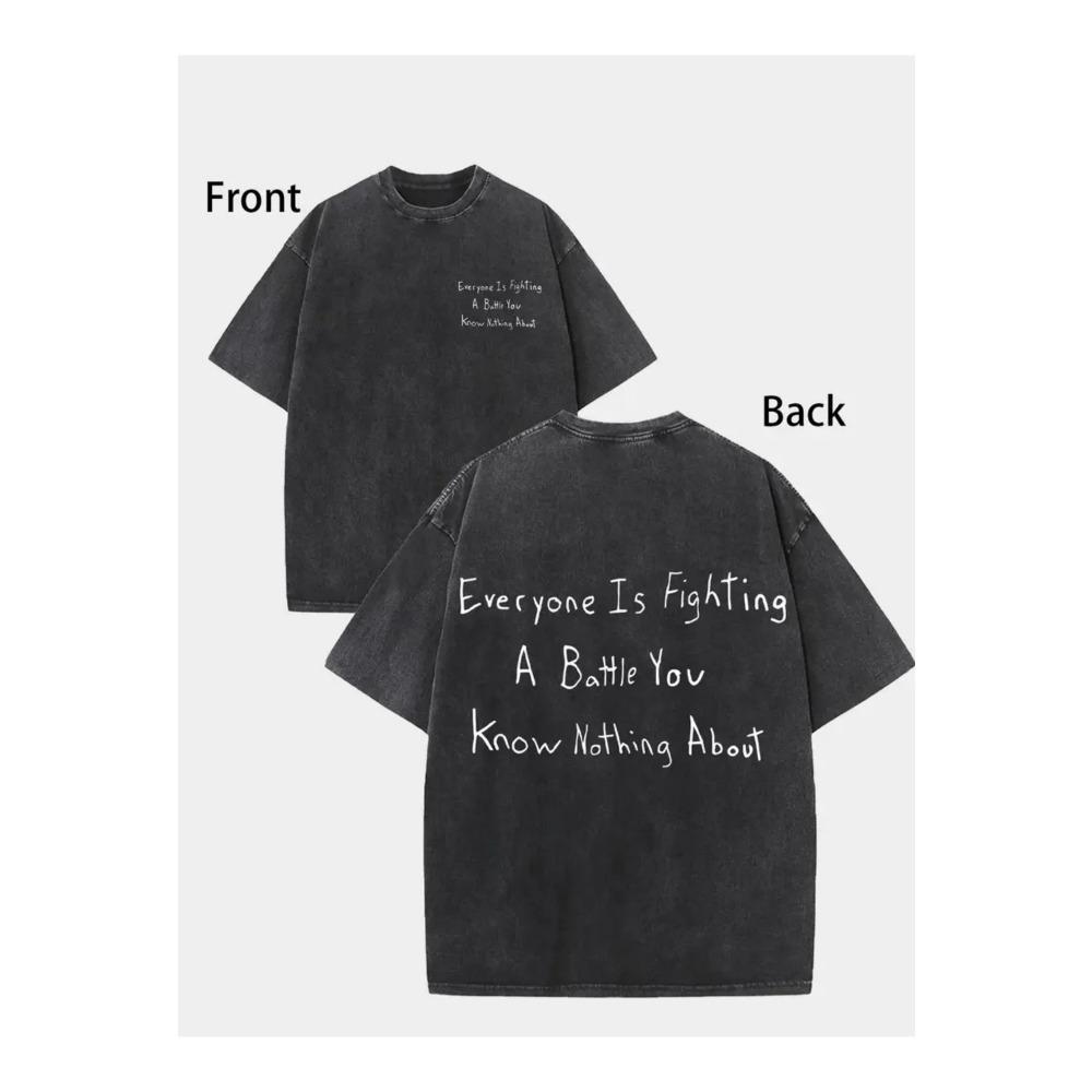 benber Vintage Washed Heavyweight DoubleSided Printed TShirt Streetwear Distressed Oversized Mens Short Sleeve