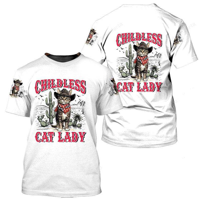 Футболка с милым домашним котом и 3D-принтом, унисекс, повседневная, смешная, повседневная, с коротким рукавом, красочный ретро-узор, модная футболка