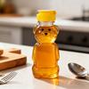Yousheng 240ml Plastic Bear Honey Bottle Jars Empty Honey Squeeze Container with Flip-lid Reusable Bear Shaped Juice Bottle for Syrup Sauce Storing
