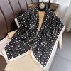 Korean New Polka Dot Twill Fashionable Beach Towel with Sunscreen Scarf for Women's Professional Scarf for Summer
