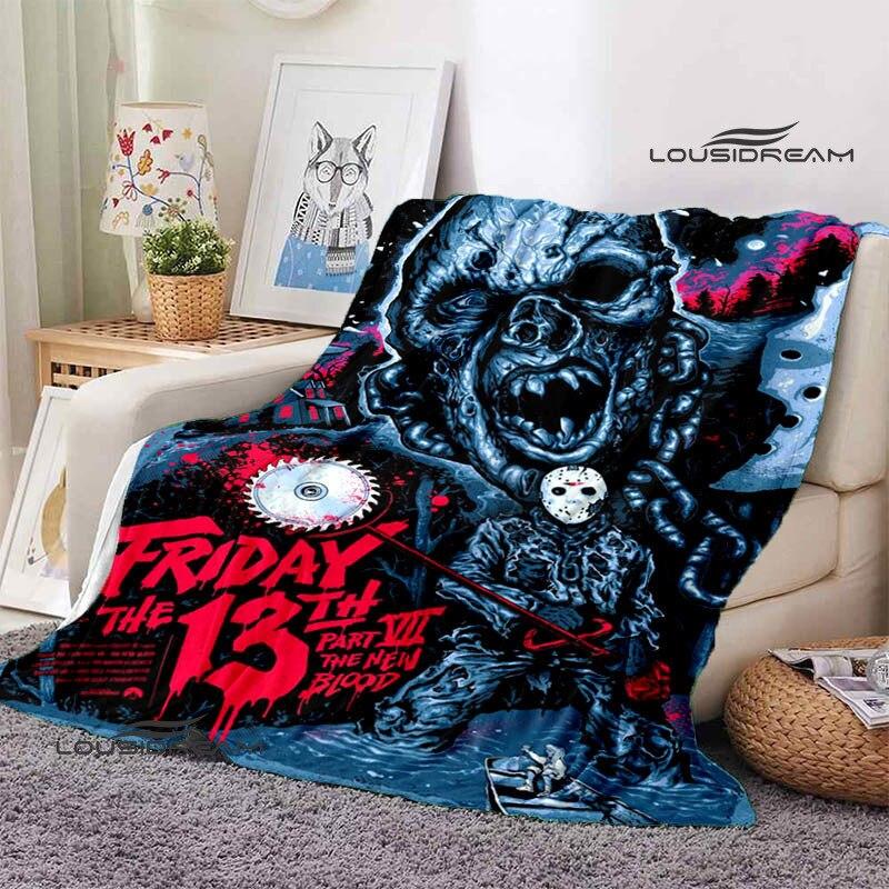 Friday the 13th Jason Print Blanket Fashion Home Decor Flannel Soft Cozy Blanket Home Travel Essential Birthday Gifts