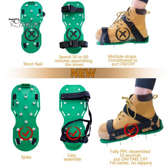 Обувь для аэрации газона, аэрационные сандалии с шипами и ремешками-липучками, прочная обувь для аэрации двора, патио, сада