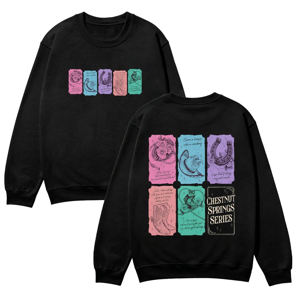 Chestnut Spring Series Sweatshirt Cowboy Romance Reader Club Pullover Bookish Cowgirl Top Book Lover Gift Unisex Oversize Clothe