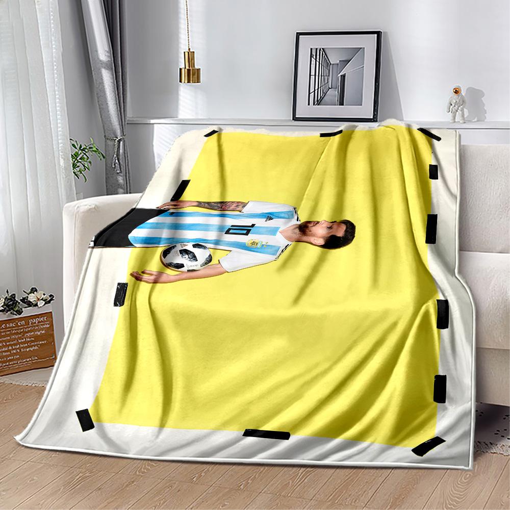 Argentina Football Player Blanket Comfortable Great for Office Chair Picnics for All Occasions Digital Print Best Holiday Gift for Friends Family
