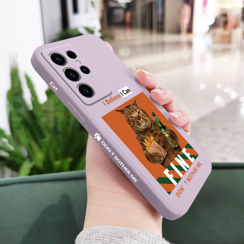 Чехол для телефона "Пивной Кот" для Samsung Galaxy S25FE S24 S23 S22 S21 S20 S10 S10E Ultra Plus FE Note 20 Ultra 10 Plus