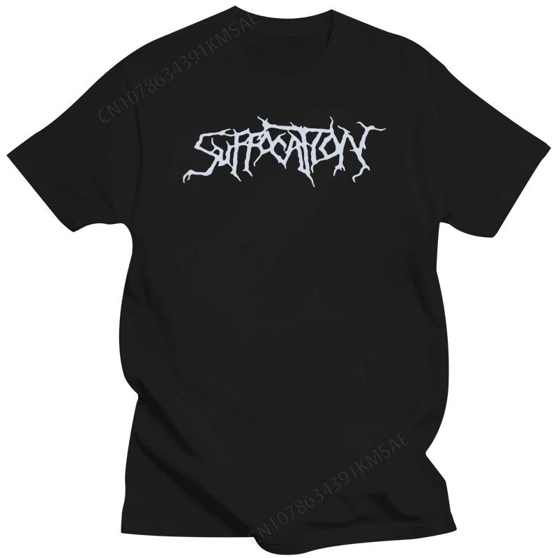 Suffocation Логотип Мужская и Женская Черно-Белая Футболка Тройник XS 4XL Харадзюку Уличная Одежда Рубашка Мужская