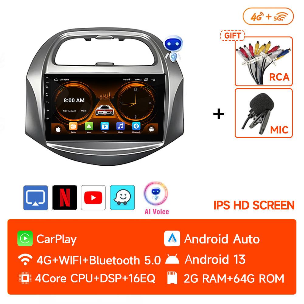 JIUYIN 9 Inch Car Stereo with Screen for Chevrolet SPARK BEAT Android Auto Wireless Carplay 4G Electronics Navigation with Frame