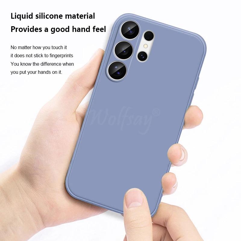 Чехол для Samsung Galaxy S26 Ultra Жидкий силикон Однотонная резина Funda Чехол для Samsung S26 Ultra Защитная крышка для телефона Чехол S26 Ultra