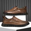 Genuine Leather Walking Shoes Fashion Comfortable Men's Casual Driving Shoes Handmade Male Slip On Flats New Breathable Loafers