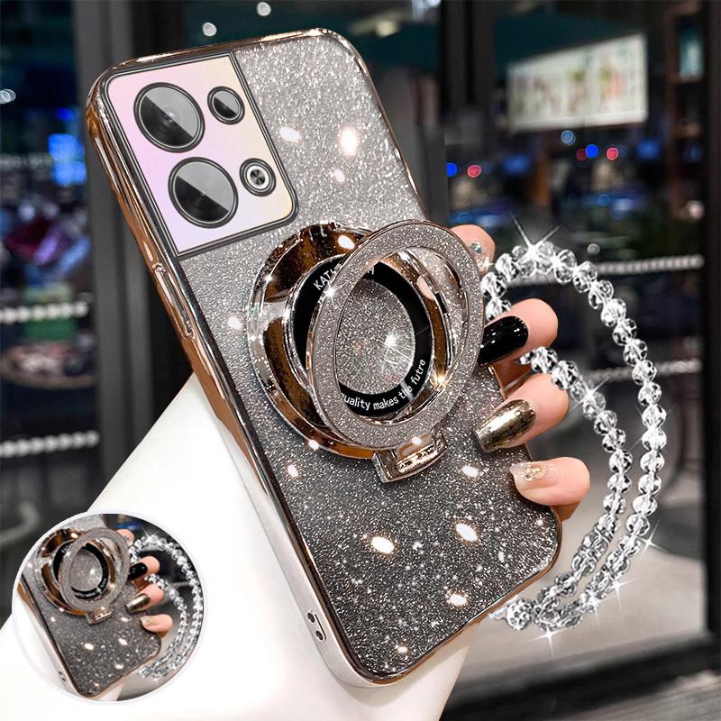Чехол-держатель для телефона с блестками и кристаллами для Xiaomi POCO X6 X5 M6 F6 Pro X3 C65 13T 12T 14T 14 13 15 Pro, чехол-подставка