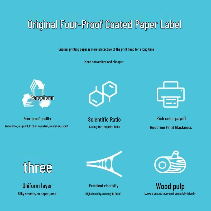 Zebra 80x60mm Coated Paper Barcode Printer Labels (700 Sheets)