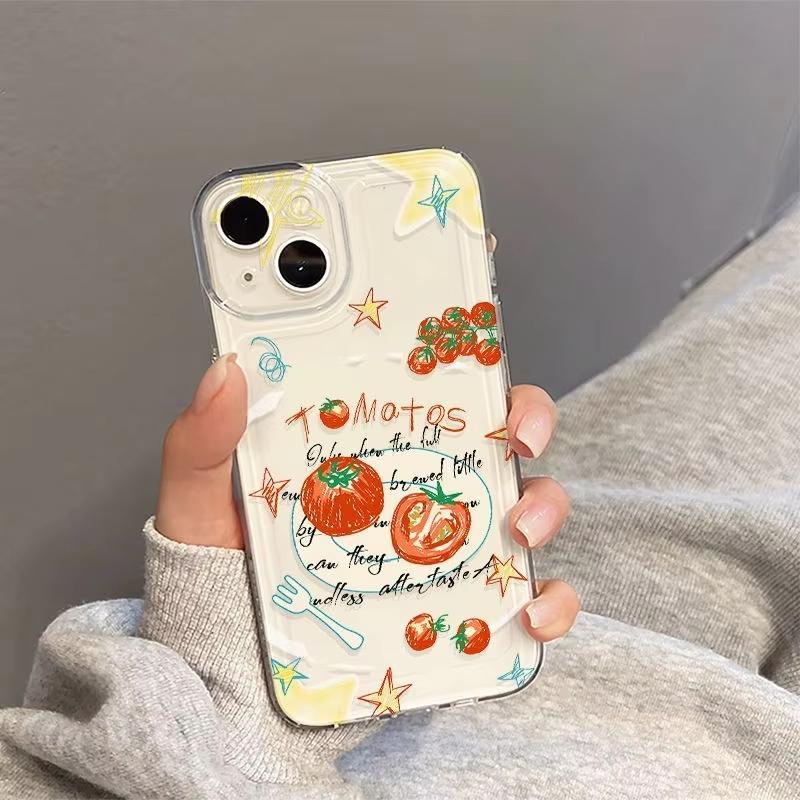 Прозрачный чехол для телефона с рисунком «Помидор граффити» для Samsung Galaxy S26 S24 S25 S23 Ultra S22 S21 S20 Plus FE A50 A71 A72 Мягкий чехол из ТПУ