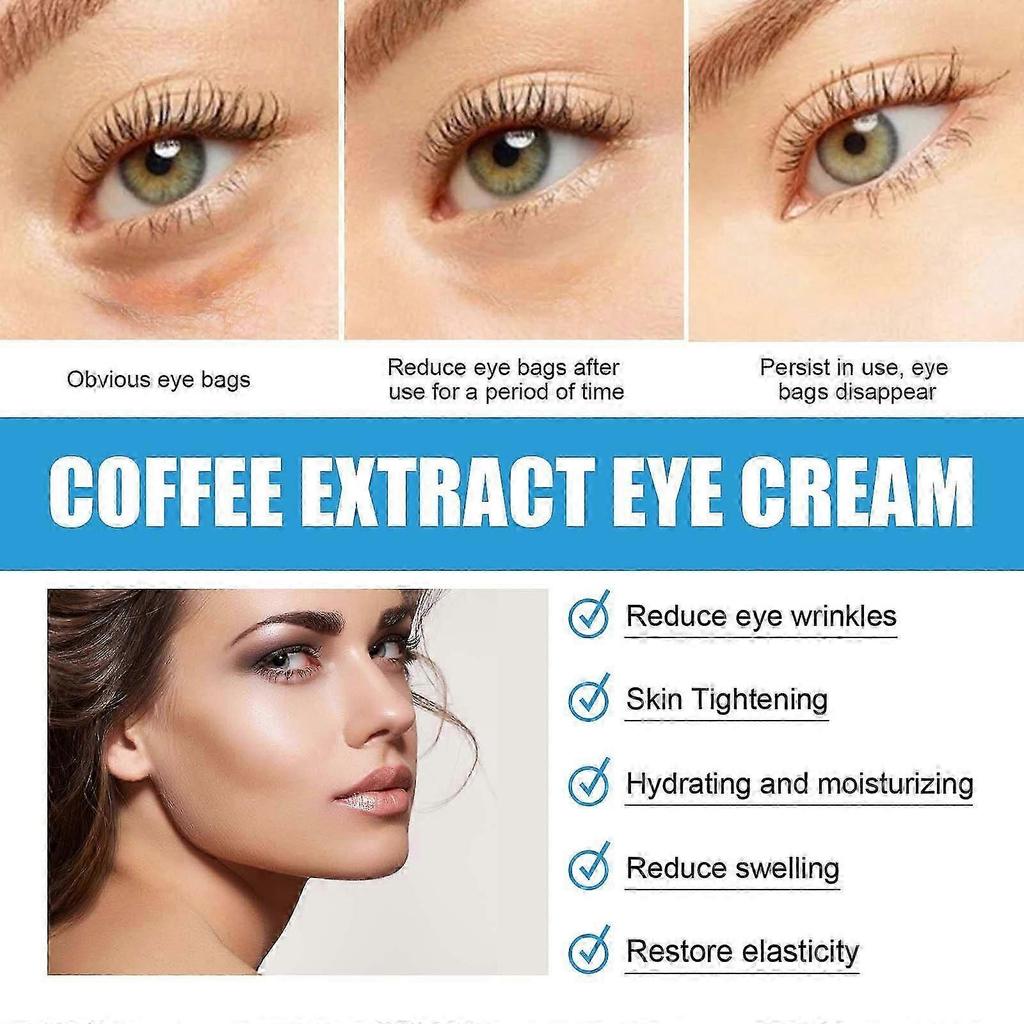 Coffee Extract Eye Cream - Reduces Puffiness, Fine Lines & Dark Circles, Hydrating & Firming Eye Care