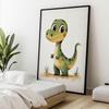 Uśmiechnięty Dinozaur Uśmiechnięty Dinozaur, 30X40 Cm, Rama Aluminiowa Czarna, Papier Matowy 230 Gsm