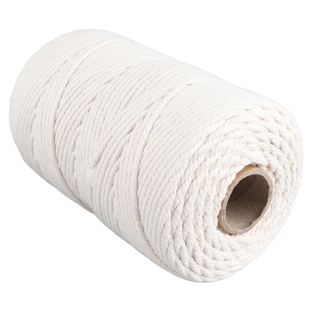 White Macrame Cord 4mmx21.9 Yards Macrame Rope Cotton Cord for Wall Hanging Plant Hangers Crafts