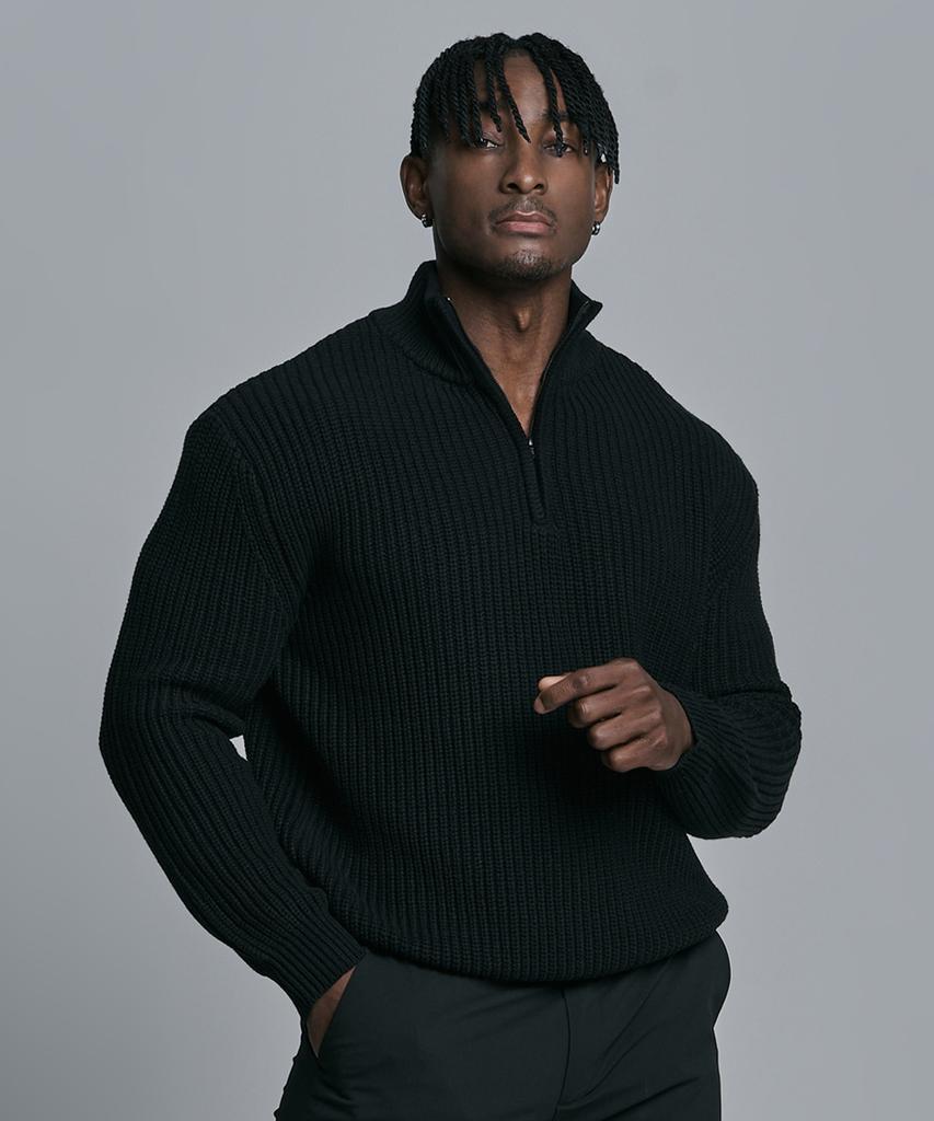 JELEVE Classic Muscle Fit Half-Zip Knit