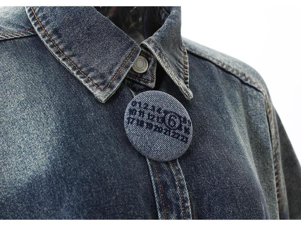 2025 Spring Designer Large Button Denim Cocoon Jacket for Women