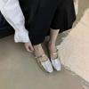 Fashion 2024 Hot Sale Ladies Shoes Closed Toe Women's Slippers Fashion Buckle Strap Dress Slippers Women New Square Toe Flat Slippers