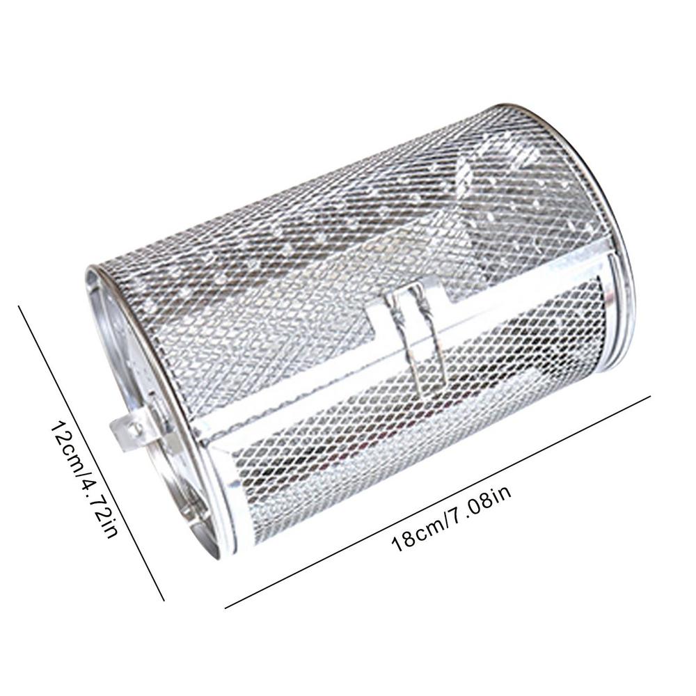 Ossayi Stainless Steel Oven Rotating Grill Cage Nuts Coffee Beans Baking Basket for Barbecue Air Fryer Rotisserie Accessories