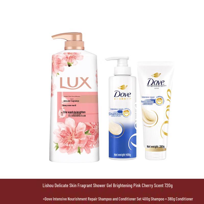 Lux & Dove Shower & Hair Care Combo Set