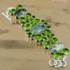 Oval Moss Prehnite Gemstone Peridot Sterling Silver New Chain Bracelet Jewelry