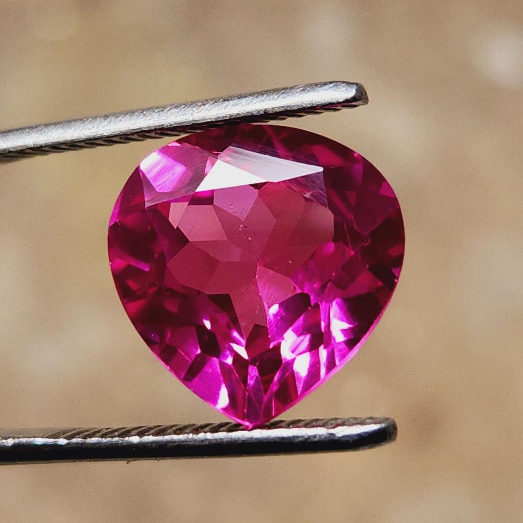 12 mm Natural Flawless Ceylon Padparadscha Sapphire Heart Cut Gemstone