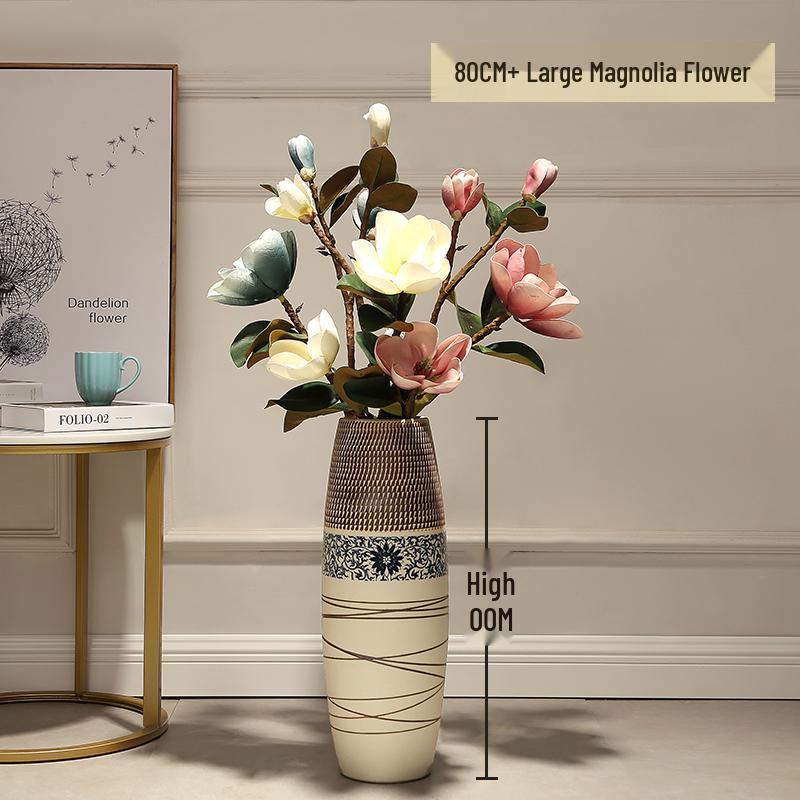 Большая европейско-китайская керамическая напольная ваза для дома и гостиной, цветочный декор