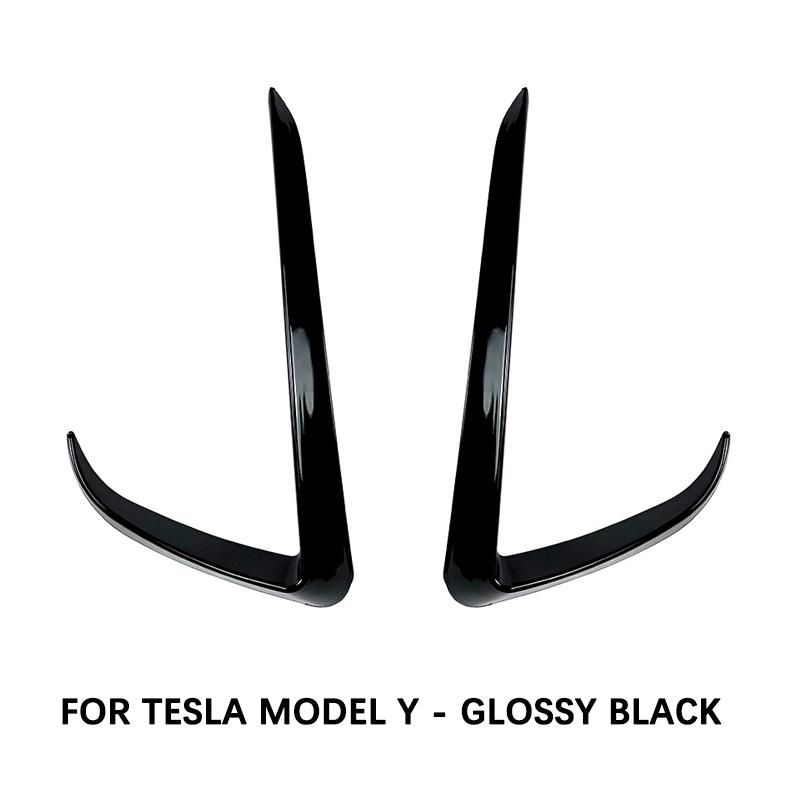 Используйте для Tesla Model 3 Y Accessories 2017-2024 Передний бампер Противотуманные фары Декоративная отделка для бровей Углеродное волокно Глянцевый черный ABS
