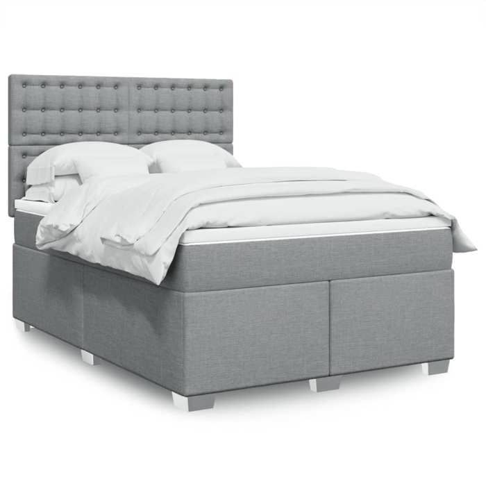 Maison Exclusive - Sommier à lattes de lit avec matelas Gris clair 140x200cm Tissu