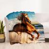 1pc Horses Sunset blanket Soft and Warm for Sofa Office Camping Travel Livingroom Great Gift for Friends and Family Comfortable