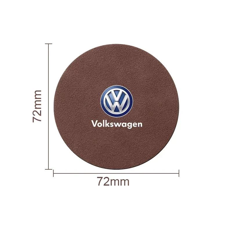 Для VOLKSWAGEN VW кожаная автомобильная подставка под стакан/кружку, противоскользящая подкладка, значок, автоаксессуары для Volkswagen Vw Golf 7 5 6 Mk4 Mk7 Mk5 Tiguan J