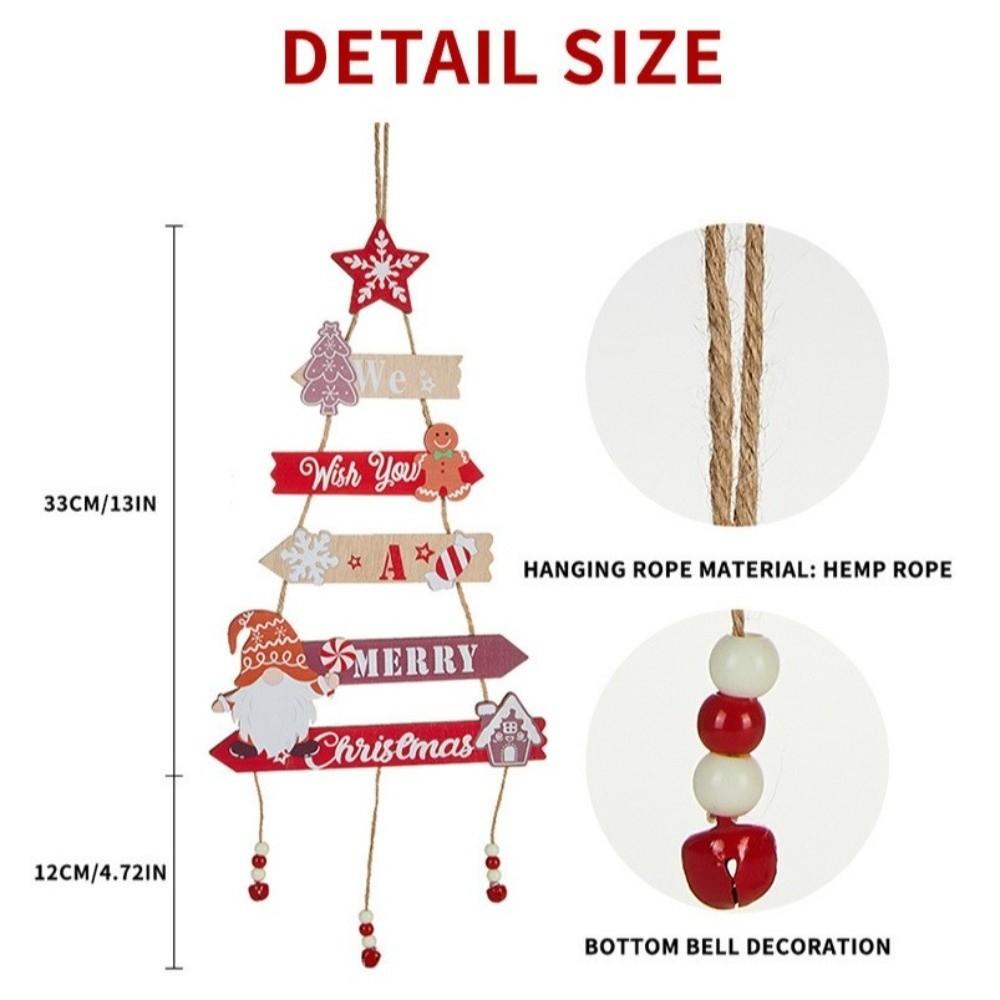 Wooden Xmas Tree Ornament Christmas Wall Ornament 2025 New Hanging Pendant Home Decor