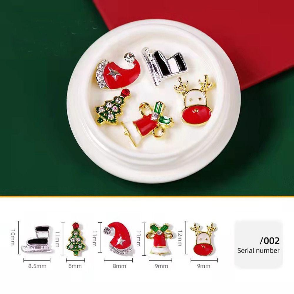 Elk Santa Claus 3D Rhinestones Manicure Accessories Christmas Nail Art Decorations Jewelry Tools